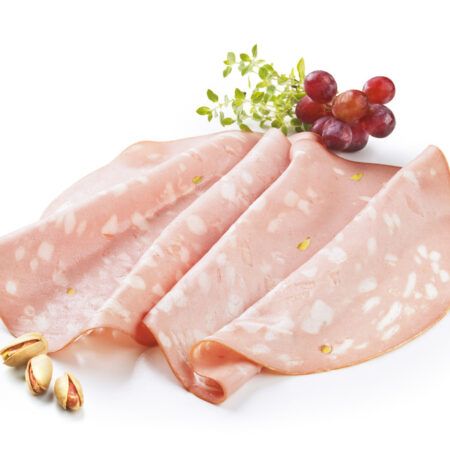 Negrini Mortadella Bologna IGP with Pistachio – Sliced